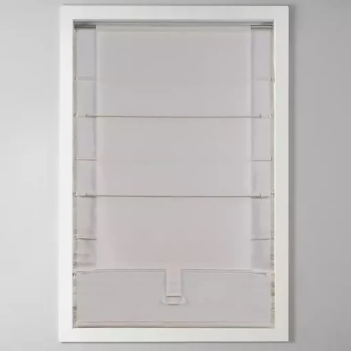 Tan Basketweave Cordless Roman Shade, 27 in.
