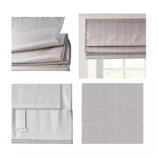 Tan Basketweave Cordless Roman Shade, 27 in.