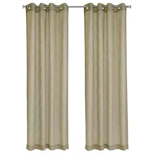 Tan Boucle Sheer Single Curtain Panel, 63 in.