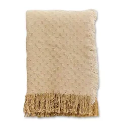 Tan Dotted Woven Throw