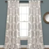 Tan Evie Medallion Curtain Panel Set, 95 in.