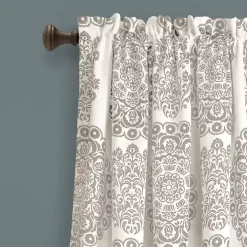 Tan Evie Medallion Curtain Panel Set, 95 in.