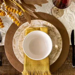 Tan Faux Leather Round Placemats, Set of 4