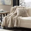 Tan Faux Mink Fur Throw
