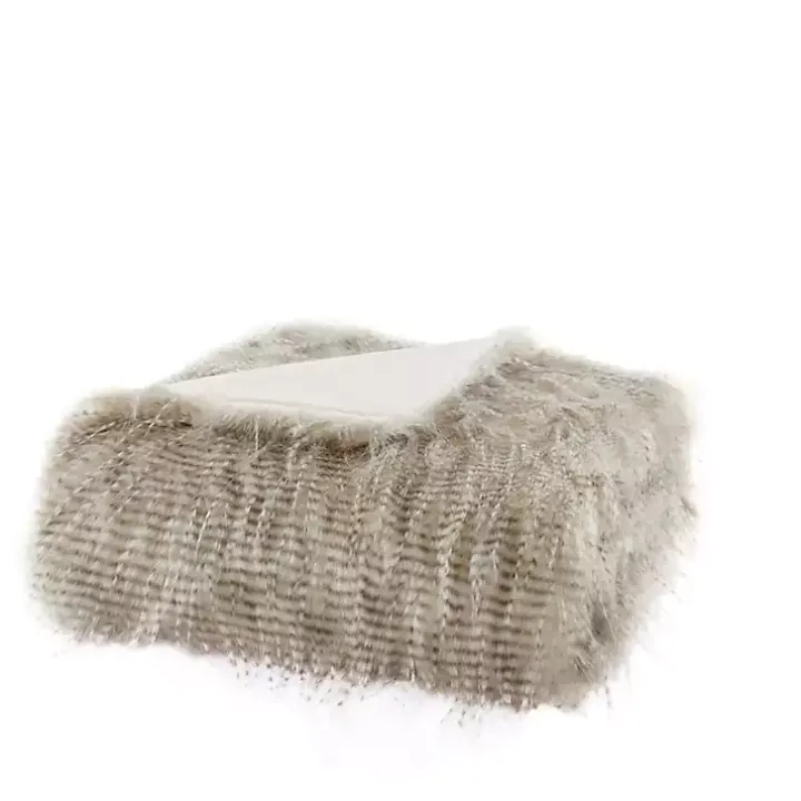 Tan Faux Mink Fur Throw