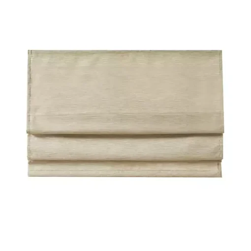 Tan Faux Silk Room Darkening Roman Shade, 27 in.