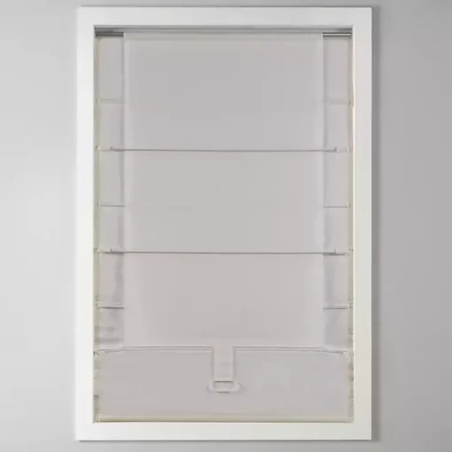 Tan Faux Silk Room Darkening Roman Shade, 27 in.