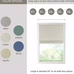 Tan Faux Silk Room Darkening Roman Shade, 27 in.