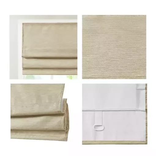Tan Faux Silk Room Darkening Roman Shade, 27 in.