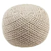 Tan Macrame Cotton Pouf