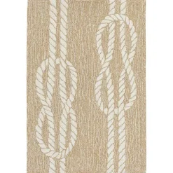 Tan Nautical Rope Indoor/Outdoor Area Rug, 2x3