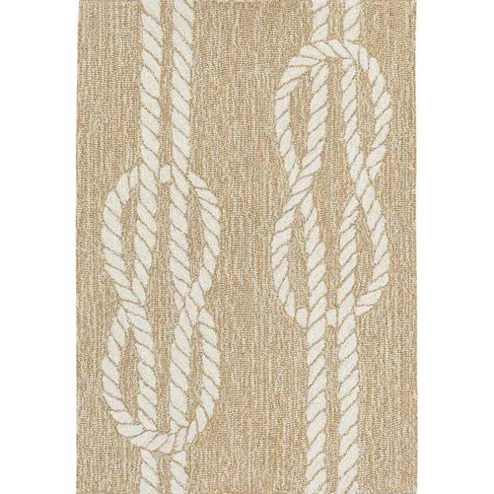 Tan Nautical Rope Indoor/Outdoor Area Rug, 2x3