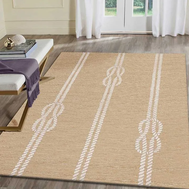 Tan Nautical Rope Indoor/Outdoor Area Rug, 2x3