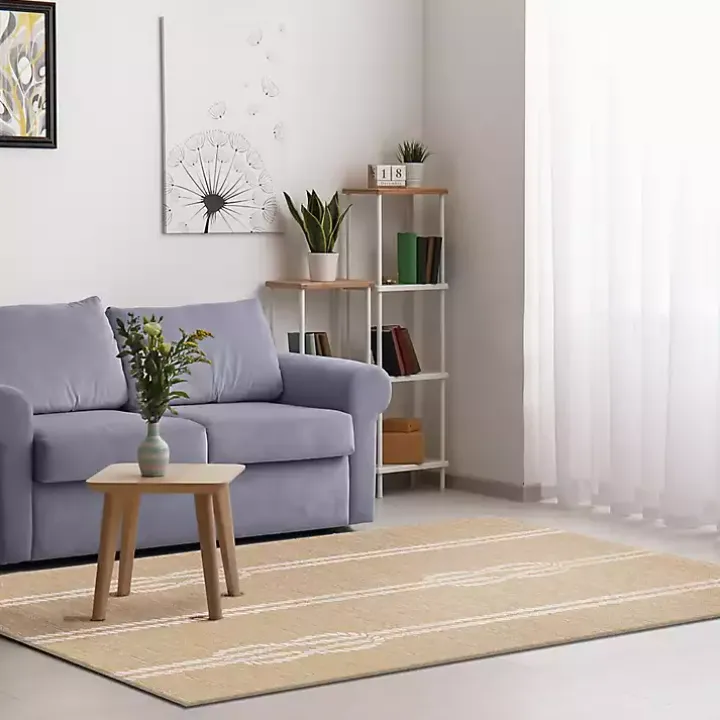 Tan Nautical Rope Indoor/Outdoor Area Rug, 2x3