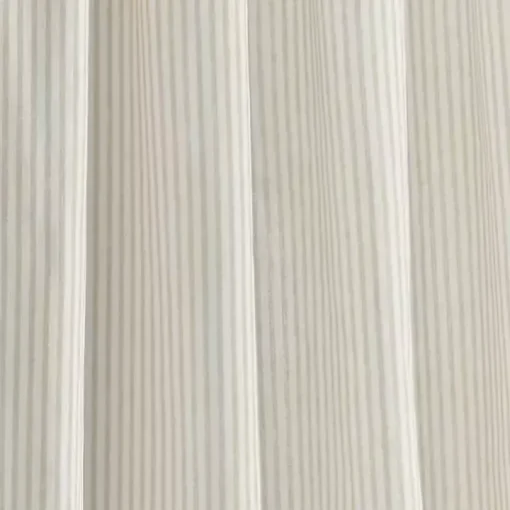 Tan Stripe Ruffled Curtain Panel Set, 84 in.