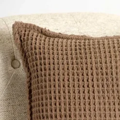Taupe Cozy Waffle Pillow