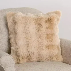 Taupe Faux Fur Bubble Pillow