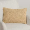 Taupe Knit Checkerboard Lumbar Pillow