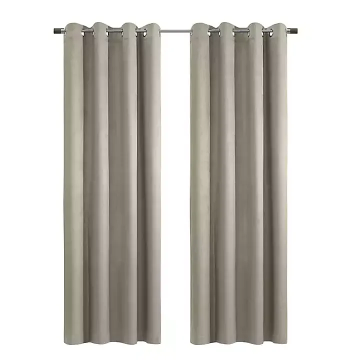 Taupe Paris Velvet Blackout Curtain Panel, 84 in.