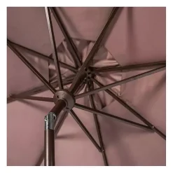 Taupe Scallop Tilt Crank 9 ft. Outdoor Umbrella