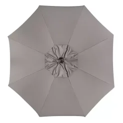 Taupe Scallop Tilt Crank 9 ft. Outdoor Umbrella