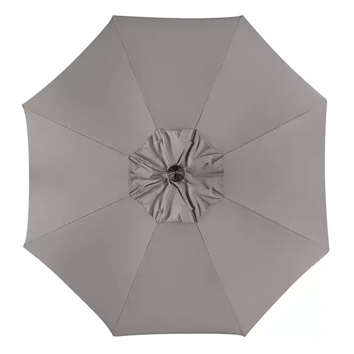 Taupe Scallop Tilt Crank 9 ft. Outdoor Umbrella