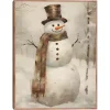 Taupe Snowman Framed Art Print