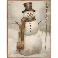 Taupe Snowman Framed Art Print