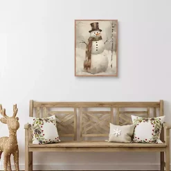 Taupe Snowman Framed Art Print