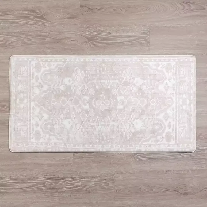 Taupe Vintage Medallion Kitchen Mat