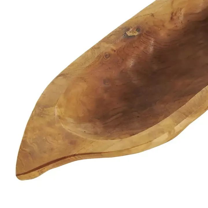 Teak Wood Carved Fish Trays, Set of 2