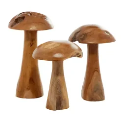 Teakwood Mushroom 3-pc. Sculpture Set