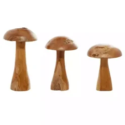 Teakwood Mushroom 3-pc. Sculpture Set