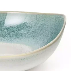 Teal & White Ceramic Decorative Bowls, Set of 3