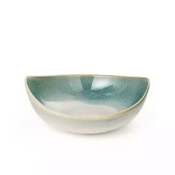 Teal & White Ceramic Decorative Bowls, Set of 3