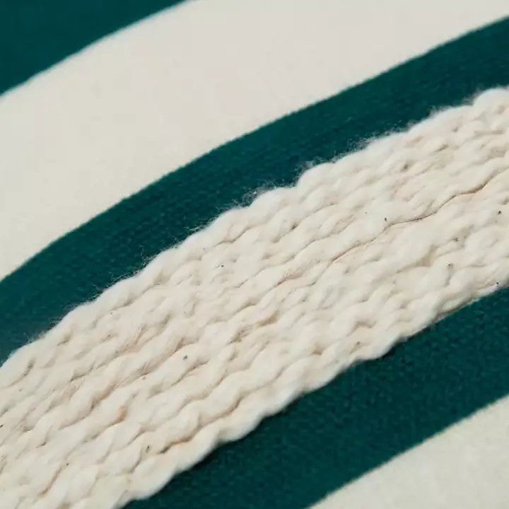 Teal and Ivory Ozzy Striped Pillow