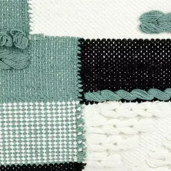 Teal Braided Color Block Lumbar Pillow