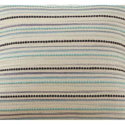Teal Dash Stripe Woven Throw Pillow