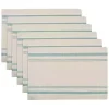Teal French Stripe Placemats, Set of 6