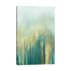 Teal Golden Woods Canvas Art Print