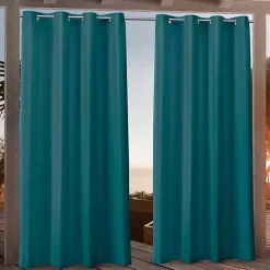 Teal Nicole Outdoor Curtain Panel Set, 108 in.