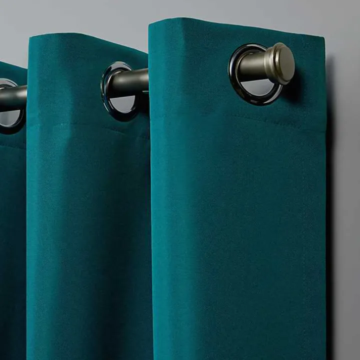 Teal Nicole Outdoor Curtain Panel Set, 108 in.
