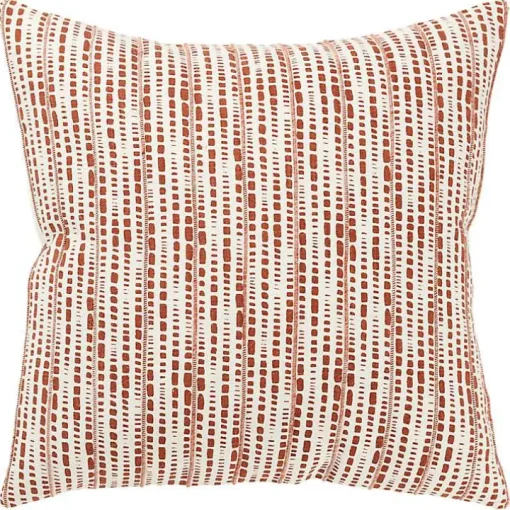 Terracotta Dash Print Throw Pillow