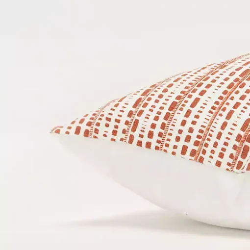 Terracotta Dash Print Throw Pillow