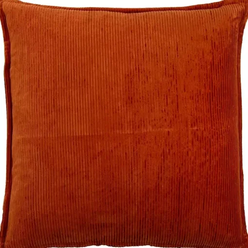 Terracotta Velvet Corduroy Flange Throw Pillow
