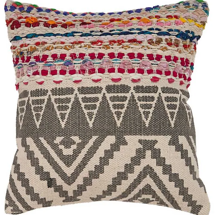 Textured Geometric Boho Pillow