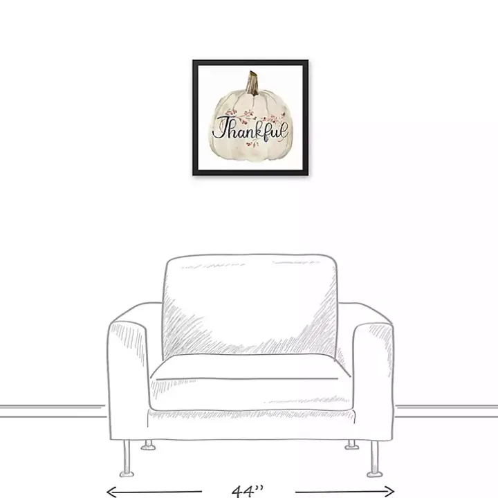 Thankful Pumpkin Framed Canvas Art Print
