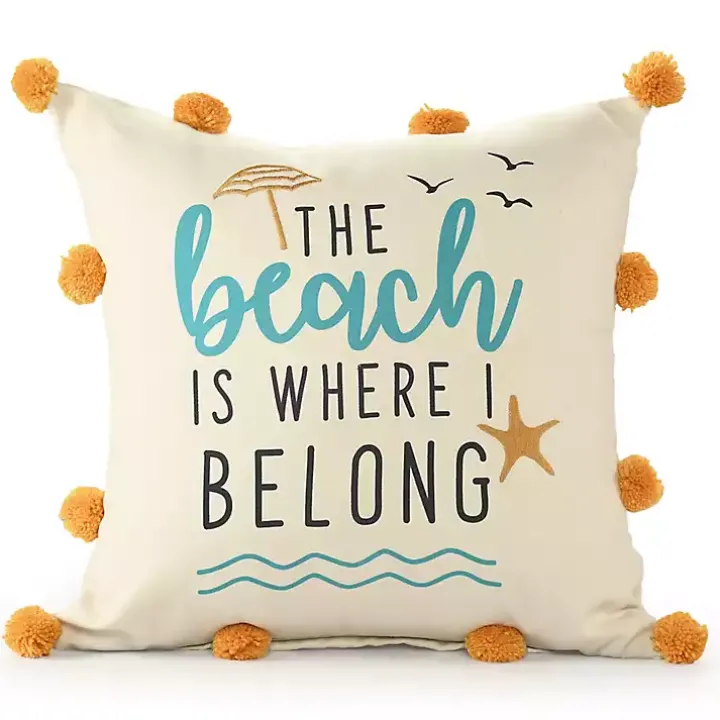 The Beach is Where I Belong Indoor/Outdoor Pillow