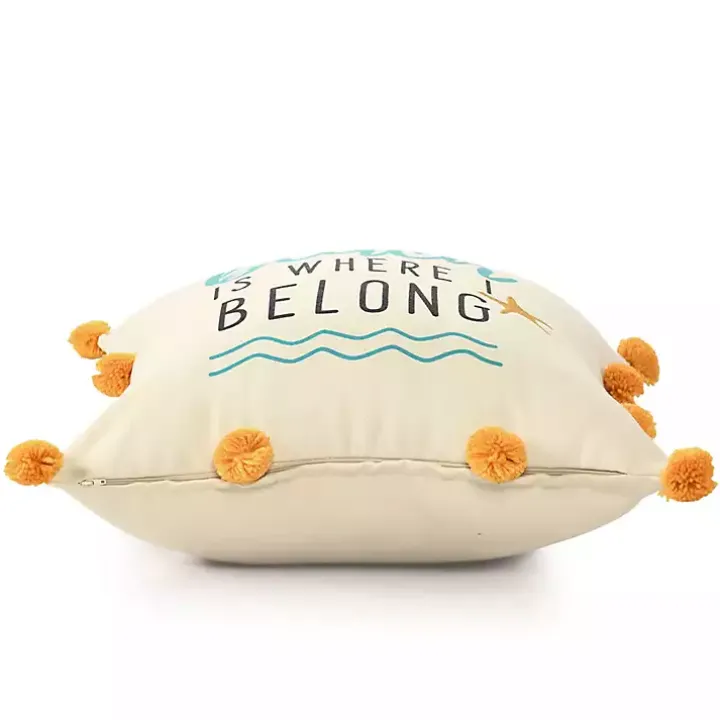 The Beach is Where I Belong Indoor/Outdoor Pillow
