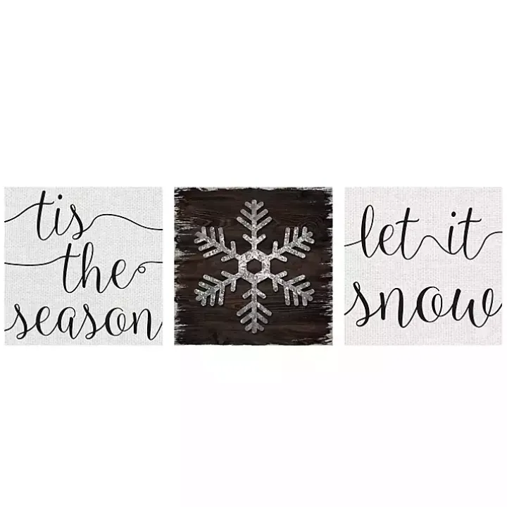 Tis the Season Canvas Art Prints, Set of 3